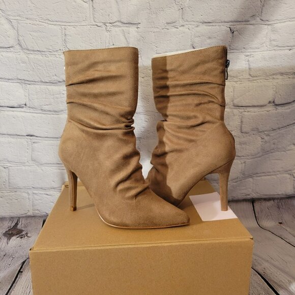 Journee Collection Shoes - Journee Collection Women's Markie Stiletto Booties - Tan